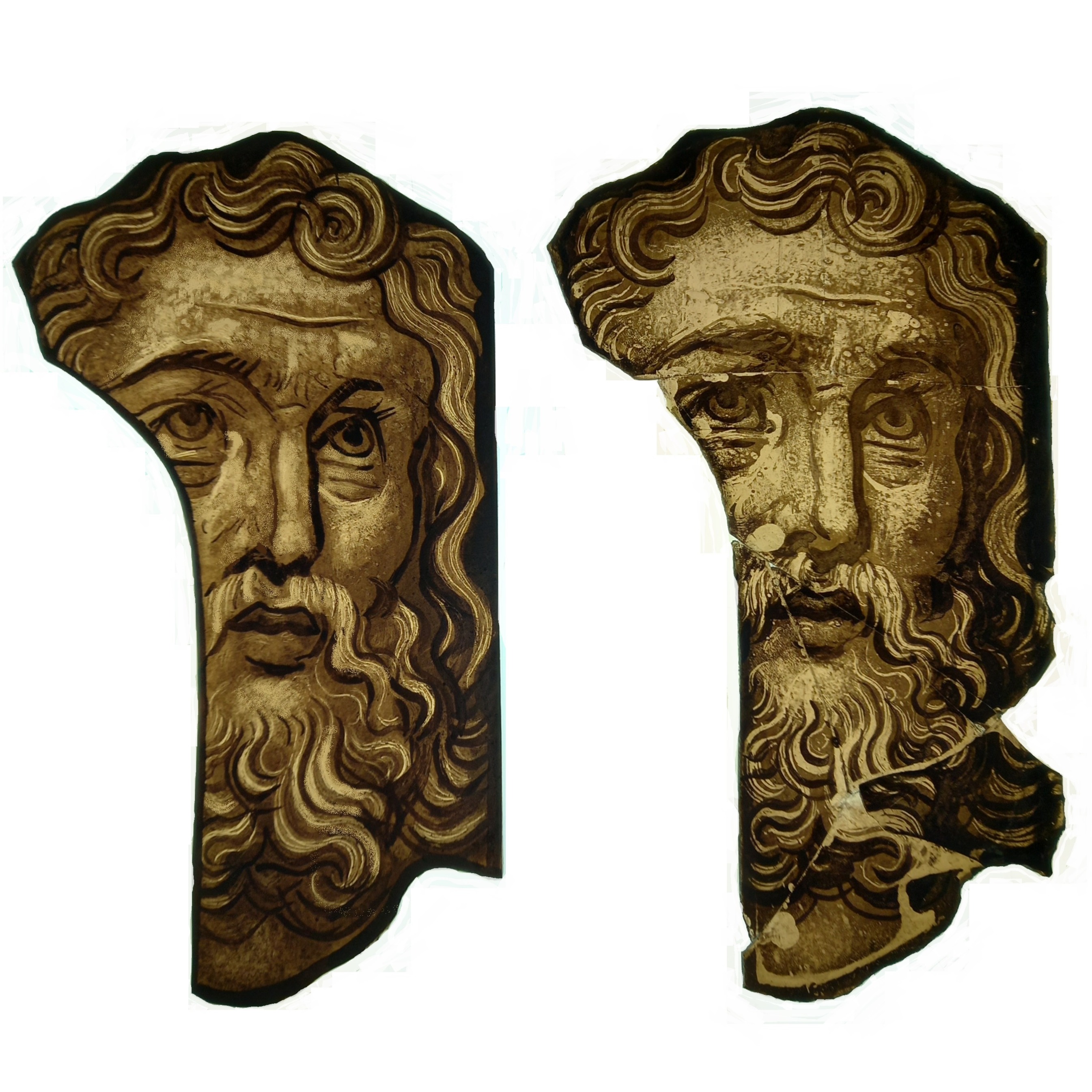 Painted Glass Heads — stained glass by Eleanor Carr