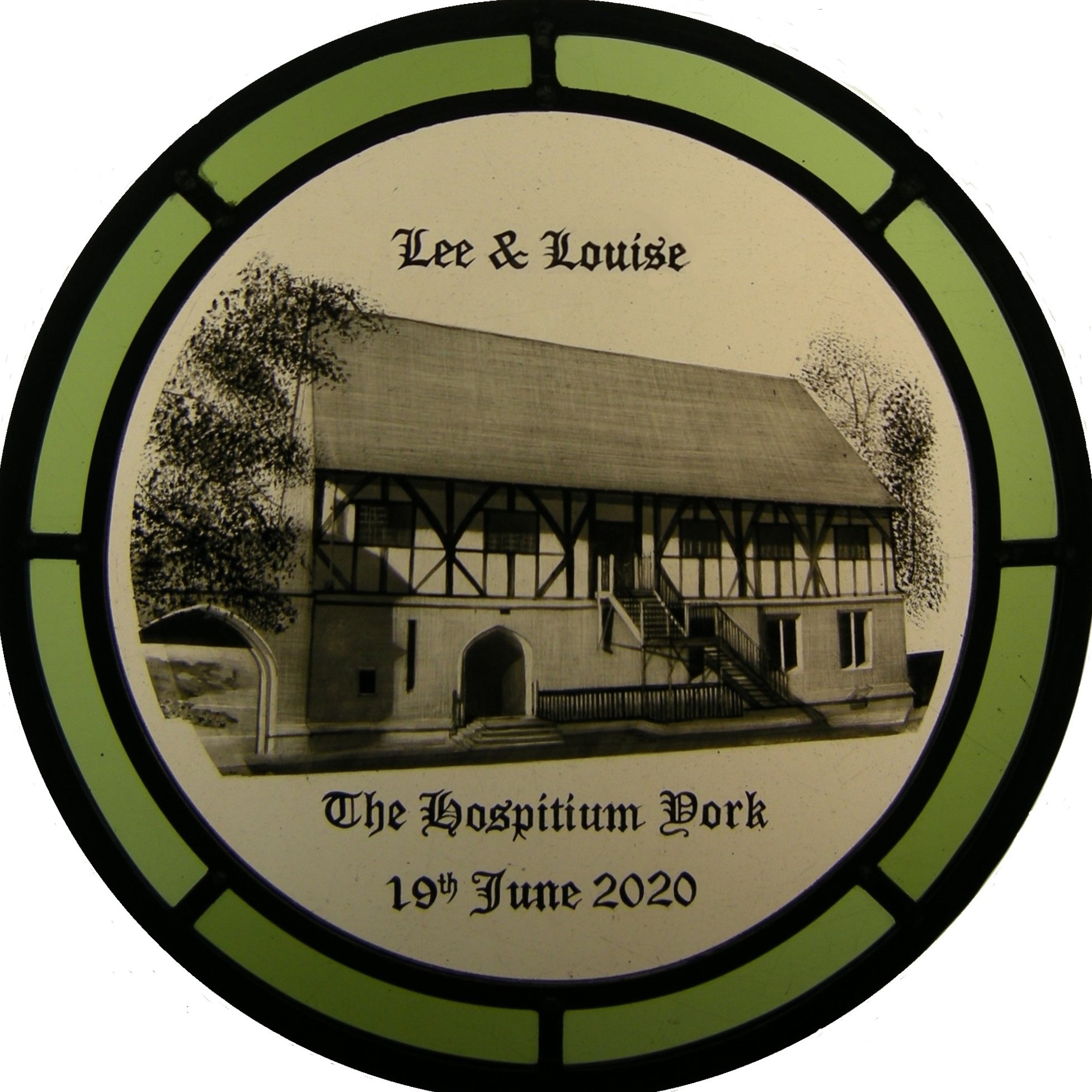 Roundel — The Hospitium, York — stained glass by Eleanor Carr