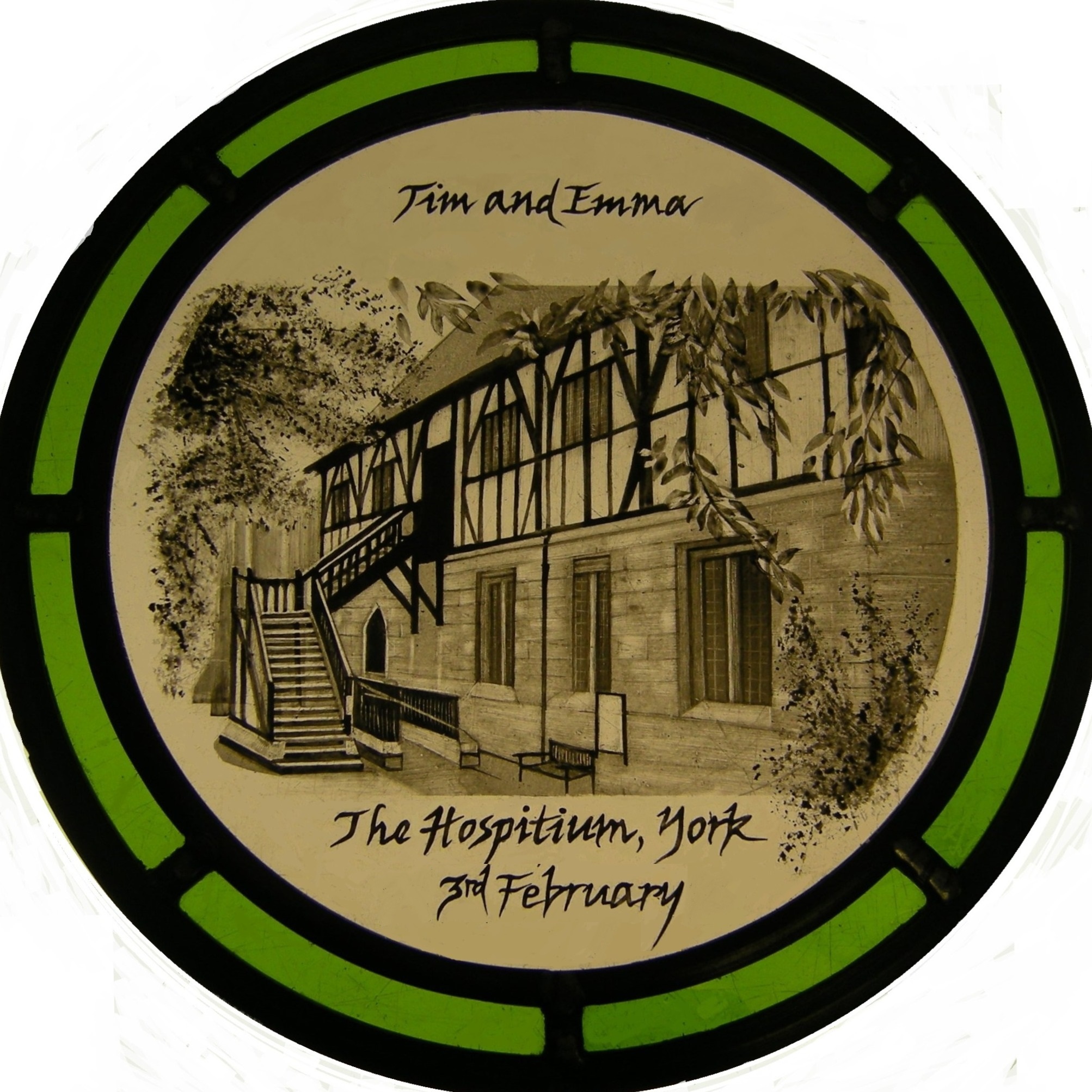 Roundel — Timber Hall — stained glass by Eleanor Carr