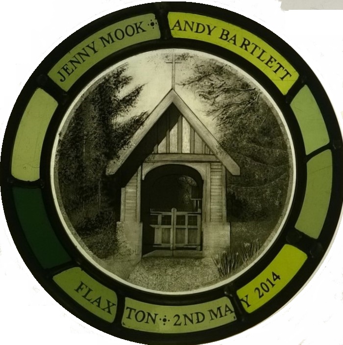 Wedding Roundel — Flaxton — stained glass by Eleanor Carr